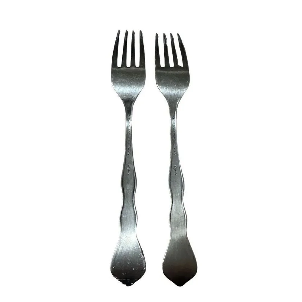 Noritake 18-8 Stainless Japan NTK Sylvia Flatware Silverware Dinner Fork 2 pc